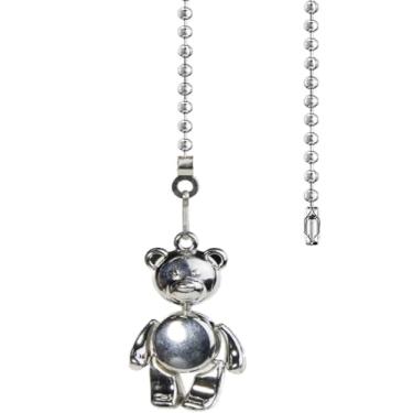 Imagem de Extensor de corrente para ventilador de urso pequeno de metal de 30 cm com conector de corrente esférica, correntes de puxar para ventiladores de teto e luzes, extensão de pingente de corrente