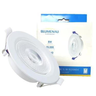 Imagem de Kit 9 Spot Led Redondo Embutir 8w Branco Quente 3000K Amarelo - Blumen