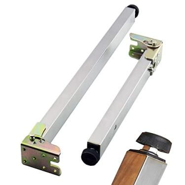 Imagem de ISolay 1 peça de pernas de móveis ajustáveis de aço inoxidável, pernas de mesa de elevação dobráveis pés de suporte antiderrapantes na parte inferior adequado para mesas de escrita, balcões de bar,