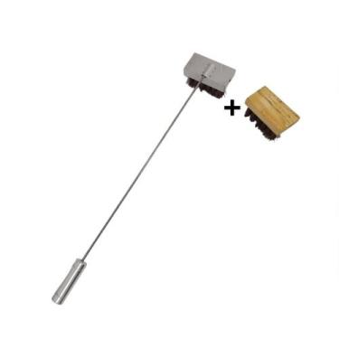 Imagem de Kit Vassoura Escovão Inox Mais Refil Piaçava, Limpeza Forn - INOX LAUR