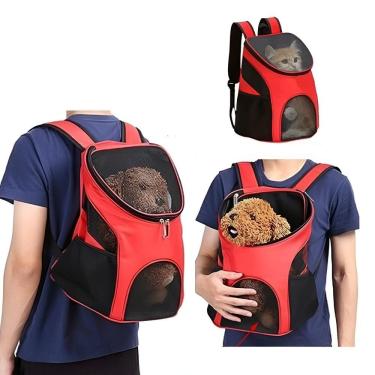 Imagem de Mochila Transporte Canguru Caes Gatos Bolsa De Passeio Pet Dog Bag Viagem Cachorros Petshop Com Bolsos Laterais