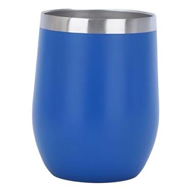 Imagem de Caneca Copo Térmico Aço Inox 360ml Para Cerveja Café Bebida Chopp Chá Vinho Leite Água Mini Cuia Com Tampa Antigotejamento Anti-vazamento (Azul)