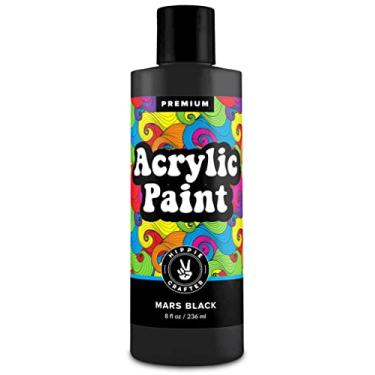 Imagem de Tinta acrílica preta com cores premium acrílicas | Tintas de arte para tela e pintura ao ar livre 236 ml frasco Marte Preto