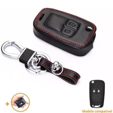 Imagem de Capa couro chave 2 botões Chevrolet vectra cruze s10 Onix Cobalt Spin 