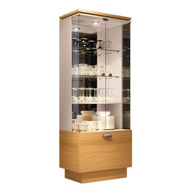 Imagem de Cristaleira de Vidro com Espelho River Cinamomo/Off White H01 - D`Rossi