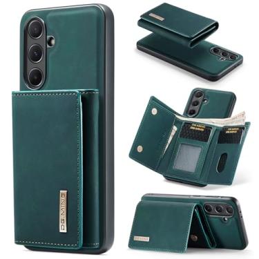 Imagem de DG.MING Capa carteira de couro magnética destacável 2 em 1 para Samsung Galaxy A56 5G, com 7 compartimentos para cartão + compartimento para dinheiro, recurso de suporte, TPU à prova de choque e capa