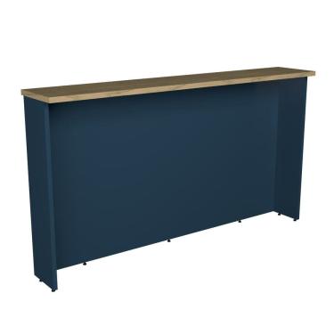 Imagem de Bancada Ilha 200cm Cozinha Sevilha Azul Órion/Carvalho Marrom