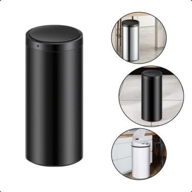 Imagem de Lixeira Automática Redonda Inox 50 Litros com Sensor de Proximidade Ba