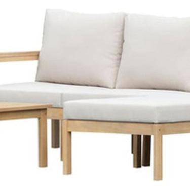 Imagem de Conjunto De Jardim De Madeira 3 Pecas Sofa, Banco E Mesa