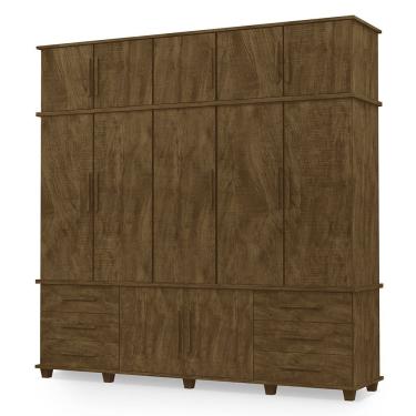 Imagem de Guarda Roupa Roupeiro Londres Triplex Grande 5 Portas 6 Gavetas com Maleiro Malbec Luapa
