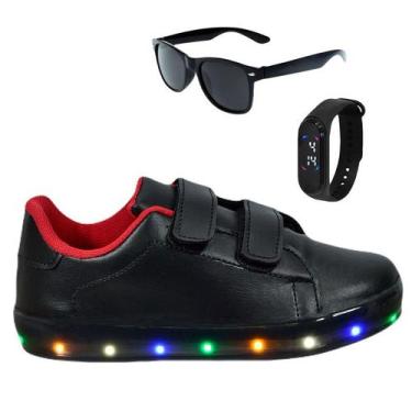 Imagem de Tênis Infantil Masculino Com Led Casual Moderno Confortável Novo +Ócul