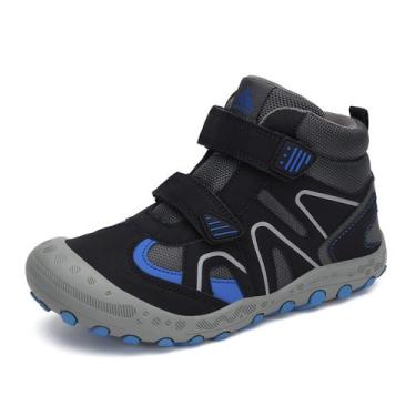 Imagem de Botas de caminhada Mishansha Big Kids resistentes à água pretas/azuis 