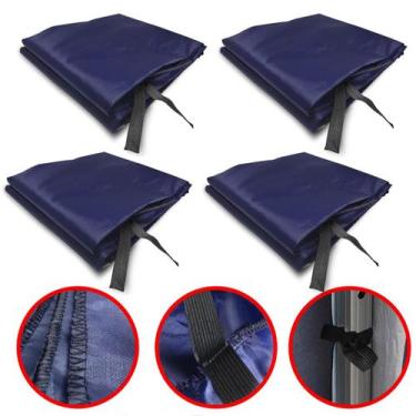 Imagem de 4 Paredes de Fechamento Lateral Removível Cor Azul Para Tenda Gazebo 3