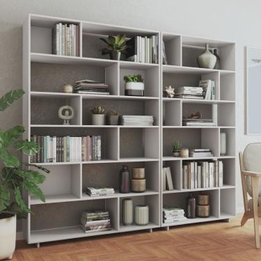 Imagem de Kit 2 Estantes para Livros Euforia Yescasa Branco em Mdp