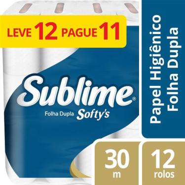 Imagem de Papel Higiênico Sublime Softy's Folha Dupla Oferta Pacote 12 Rolos