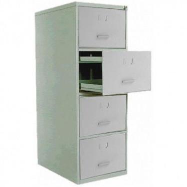 Imagem de Arquivo De Aço 4 Gavetas p/ Pasta Suspensa c/ Chave Cinza