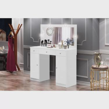 Imagem de Penteadeira 2 Portas 3 Gavetas com Espelho Realeza J&A Móveis