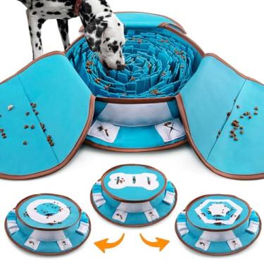 Imagem de AWOOF Tapete para animais de estimação para cães, jogo de ração interativo para o tédio, estimula habilidades naturais de forrageamento para gatos, cães, tigela, uso em viagens, dispensador de