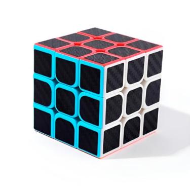 Imagem de Cubo Mágico 3x3x3 Profissional, 5,6cm, Preto com Bordas Coloridas, Alta Velocidade