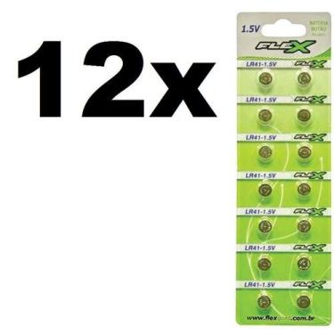 Imagem de Bateria Botão Flex Modelo LR41 1.5V 12 Cartelas, LR41, FX LR41
