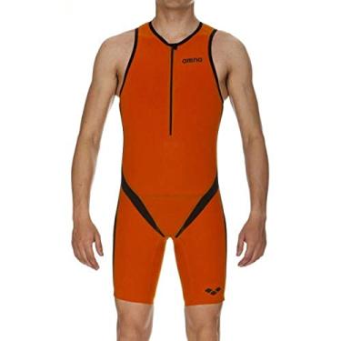 Imagem de Macaquinho Masc Arena Para Triathlon Trisuit Carbon Pro Front Zipper Laranja/Preto Tam Pp