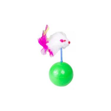 Imagem de Brinquedo Interativo Para Gato Bola Com Ratinho Cores Sortidas - Mimo 