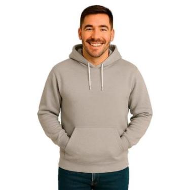 Imagem de Moletom Canguru Liso Unissex Blusa De Frio Capuz Flanelado-Unissex