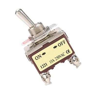 Imagem de 2 Posição Interruptor de Alternância 4 Pino 12mm Montagem 15a 250VAC Interruptor On-off Durável para Automóvel Home Appliance Industrial Control 5pcs