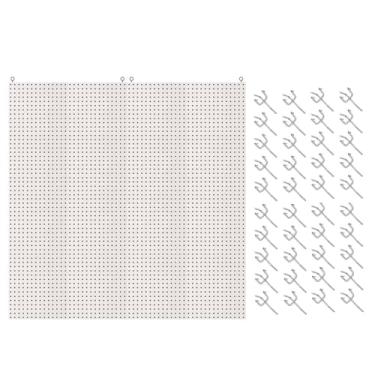 Imagem de Painel Organizador Ferramentas Pegboard Eucatex 120x120cm + 40 Ganchos