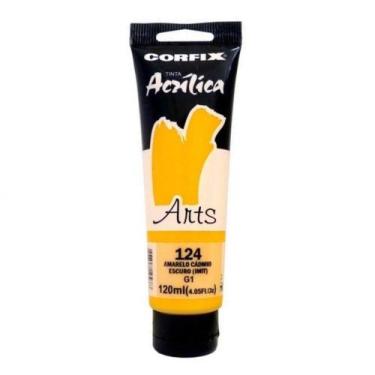 Imagem de Tinta Acrílica Corfix Arts 120ml Amarelo Cad. Esc. 124 Gr 1, 124 - AMA