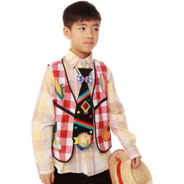 Imagem de Colete Festa Junina Vermelho + GRAVATA PRETA - Quimera Kids, 1