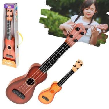 Imagem de Mini Violão De Brinquedo Musical Infantil 4 Cordas Violãozinho Brinque