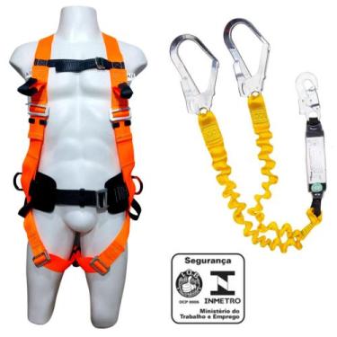 Imagem de Cinto de Segurança Paraquedista Abdominal + Talabarte Duplo Y com ABS.