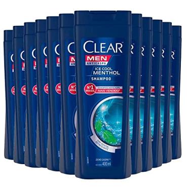 Imagem de Kit Shampoo Anticaspa Clear Men Ice Cool Menthol 400mL 12 Unidades