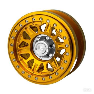 Imagem de BEAXTURBO Racing Upgrade Parts CNC 2.9''Aluminum Bead Lock Wheel for Axial SCX6 Trail Honcho 1/6 RED 1PCS (red-Silver)