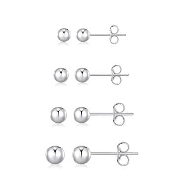 Imagem de BMMYE Brincos de aço inoxidável para mulheres, brincos pequenos com zircônia cúbica, conjunto de brincos à prova d'água, sensíveis, hipoalergênicos, brincos de aço inoxidável para mulheres, Aço