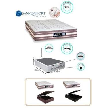 Imagem de Conjunto Viúva Cama Box Baú Jadmax c/ Colchão Le Griff Sankonfort - Me