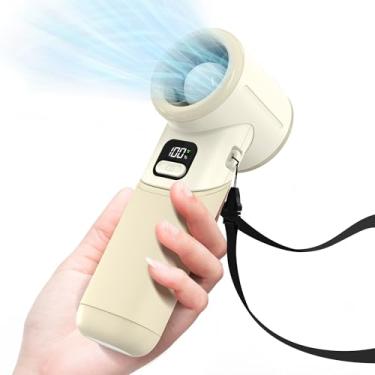 Imagem de Ventilador turbo portátil portátil, bateria recarregável de 5000 mAh, resfriamento máximo de 20 horas, 5 velocidades de até 11000 RPM, design giratório, ventilador de bolso pessoal 4 em 1 com cordão