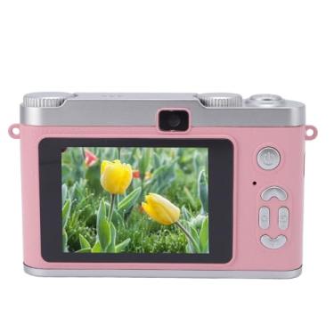 Imagem de Câmera Digital Adolescentes, 48MP HD Dual Lens Auto Foco 8x Câmera Compacta de Zoom Digital Com Vários Adesivos, Embelezamento Automático para Fotografia, Viagem e Festas (Rosa)