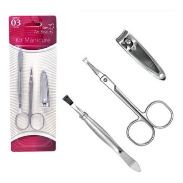 Imagem de Tesoura Pinça Sobrancelha Cortador Unha Manicure Depilar - Art Beauty