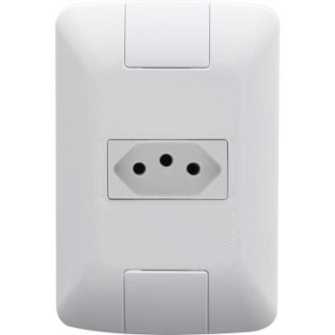 Imagem de Kit 10 Conjunto Tomada Simples 10A Placa Aria 4X2 Tramontina