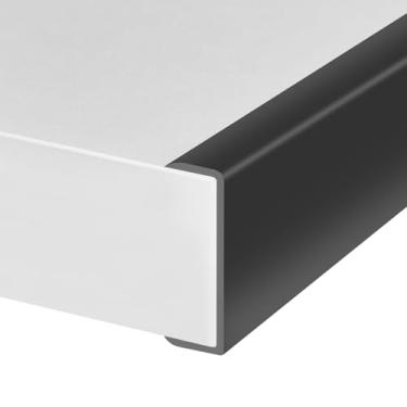 Imagem de Protalwell Guarnição De Borda Borracha, Protetor Canal Em U Autoadesivo 2" Para Madeiras, Faixa Flexível Removível E Colável, Móveis, Encaixe (50Mm), 10 Pés, Preto