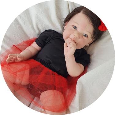 Imagem de Boneca Bebe Reborn Menina Corpo de Pano Super Realista