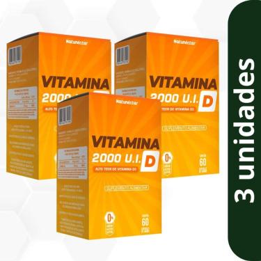 Imagem de Kit Vitamina D 2000 U.I 500mg - 3 unid (180 cápsulas)