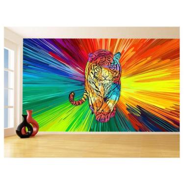 Imagem de Papel De Parede 3D Animais Pop Art Tigre Felino 3,5M Pxa121 - Você Dec