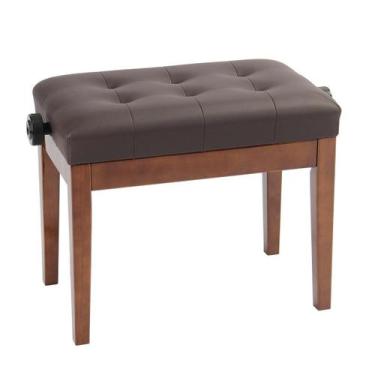 Imagem de Banqueta Marrom,Banco De Piano,Teclado C/Ajuste Altura,Botão - Aj Som 
