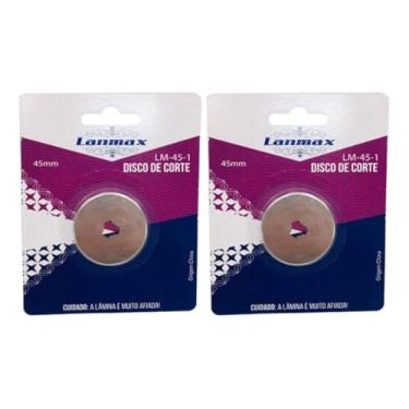 Imagem de Kit 2 Lâmina Disco Cortador Circular 45mm Patchwork Scrapbook EVA Cor Prata Perfeito Para Iniciantes Profissionais Proporcionando Maior Precisão Conforto Eficiência Trabalho Artesanal