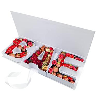 Imagem de WENPACK Caixa de presente vazia BAE Papelão em forma de carta preenchível chocolate morango flor embalagem (BAEWHITE)
