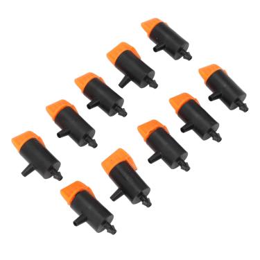 Imagem de Luqeeg Emissores de gotejamento ajustáveis, 10 peças de irrigação por gotejamento de material ABS de grau alimentício 0-200L para microspray em canteiros de flores, pomares e hortaliças