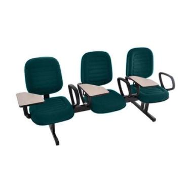 Imagem de Cadeira Em Longarina Com Prancheta Linha Blenda Verde - DESIGN OFFICE 